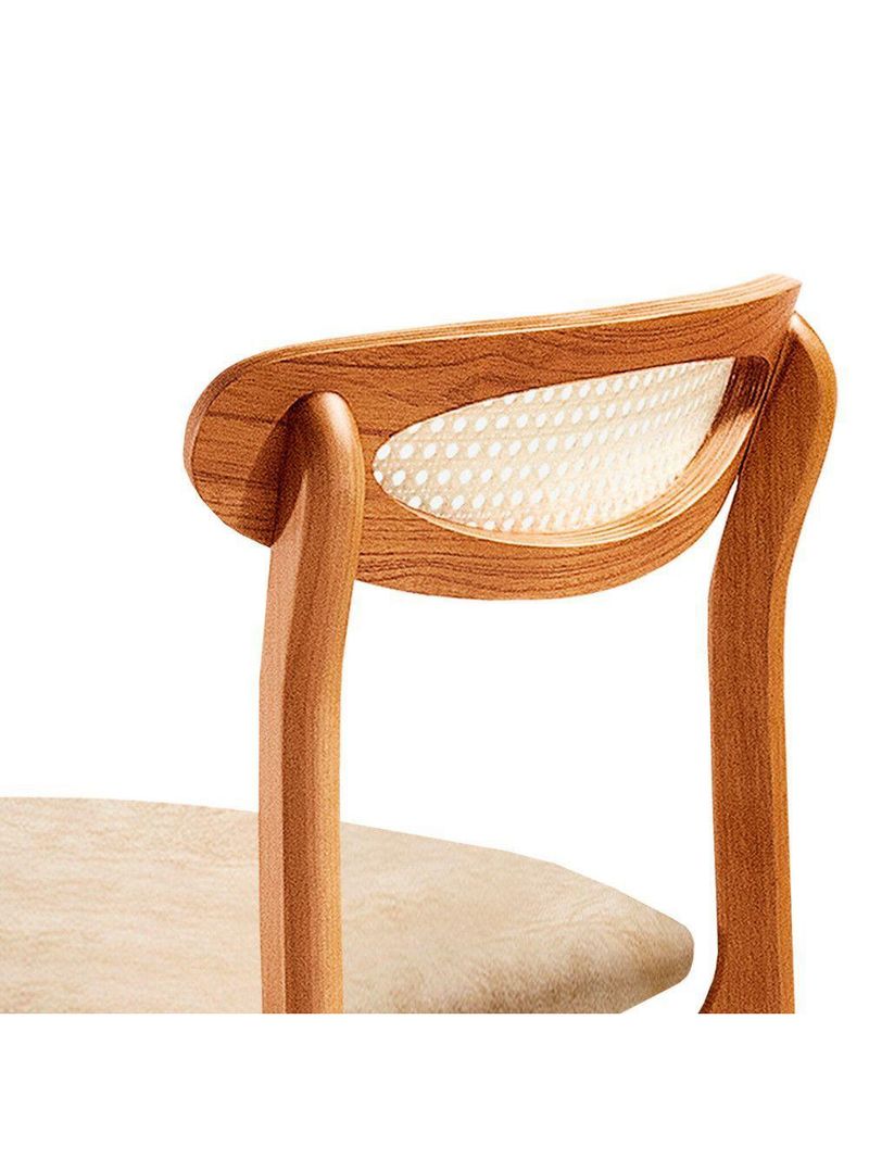 Conjunto 2 Cadeira De Jantar Noronha Premium Moderna Mobília Milano / Imbuia Nat