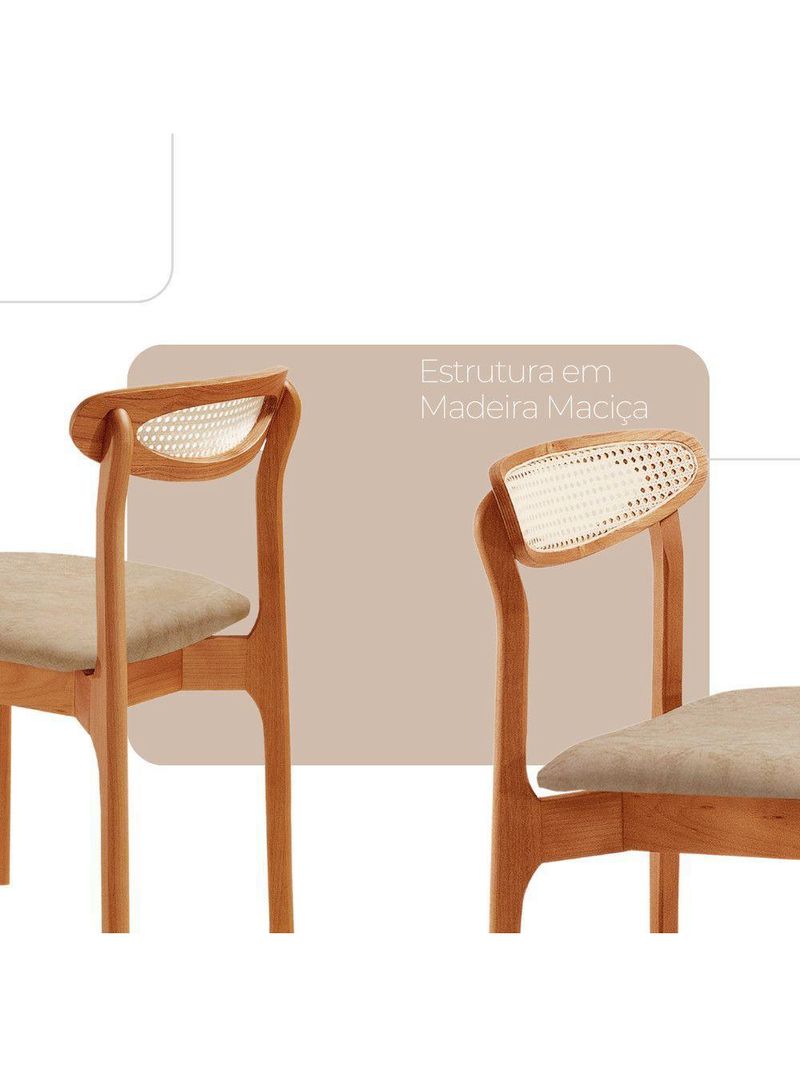 Conjunto 2 Cadeira De Jantar Noronha Premium Moderna Mobília Milano / Imbuia Nat