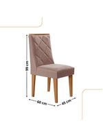 Conjunto Com 2 Cadeiras MDF Isadora Linho Capuccino/Naturale