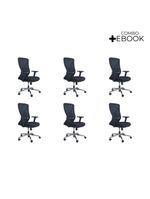 Kit 6 Cadeiras De Escritório Sem Apoio Oficial Work