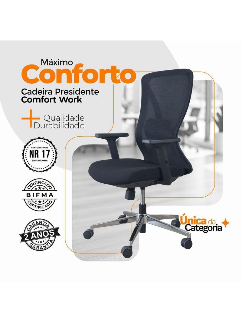 Kit 6 Cadeiras De Escritório Sem Apoio Oficial Work