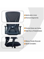 Kit 6 Cadeiras De Escritório Sem Apoio Oficial Work