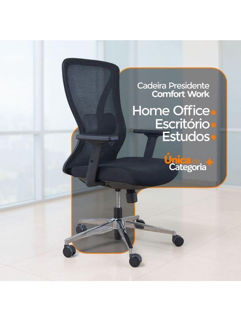 Kit 6 Cadeiras De Escritório Sem Apoio Oficial Work