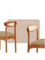 Conjunto 2 Cadeira De Jantar Noronha Premium Moderna Mobília Ambar / Imbuia Nat