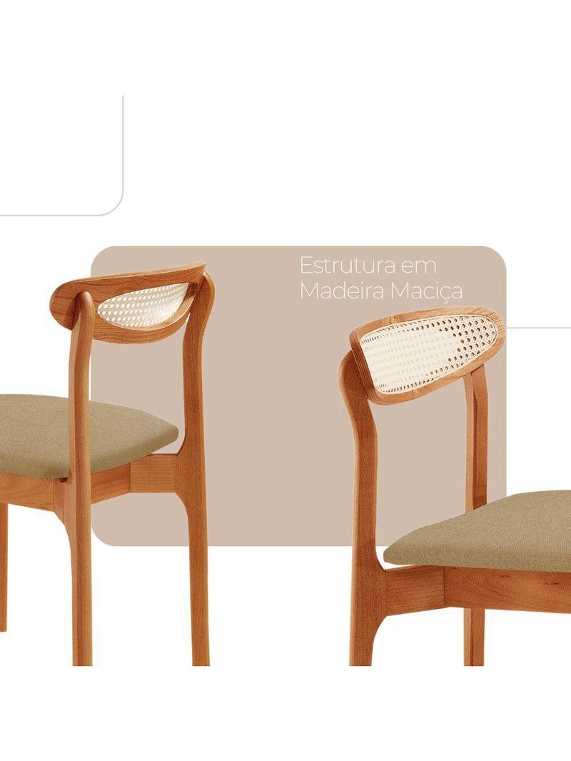Conjunto 2 Cadeira De Jantar Noronha Premium Moderna Mobília Ambar / Imbuia Nat