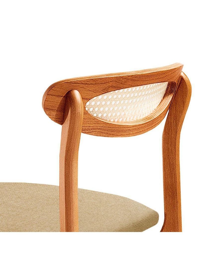 Conjunto 2 Cadeira De Jantar Noronha Premium Moderna Mobília Ambar / Imbuia Nat