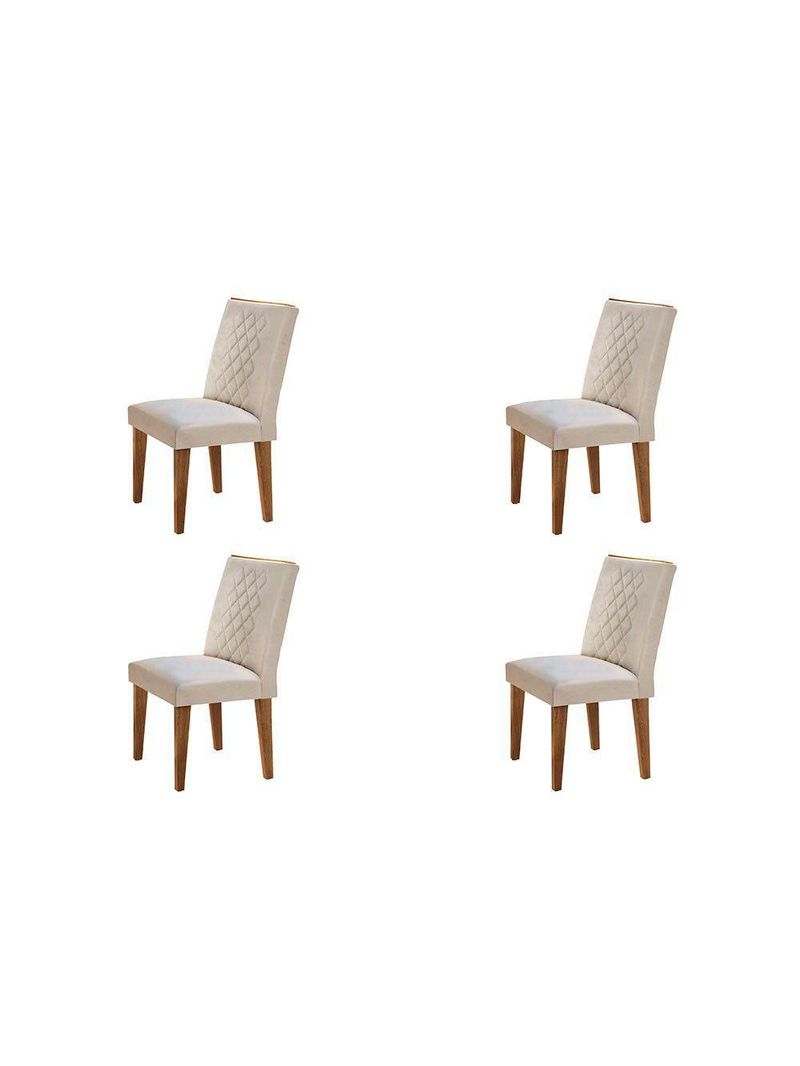 Conjunto 4 Cadeiras Para Sala De Jantar Milena Imbuia