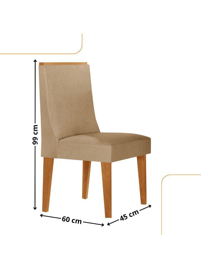Conjunto Com 2 Cadeiras Moderna Mobília Turim 07