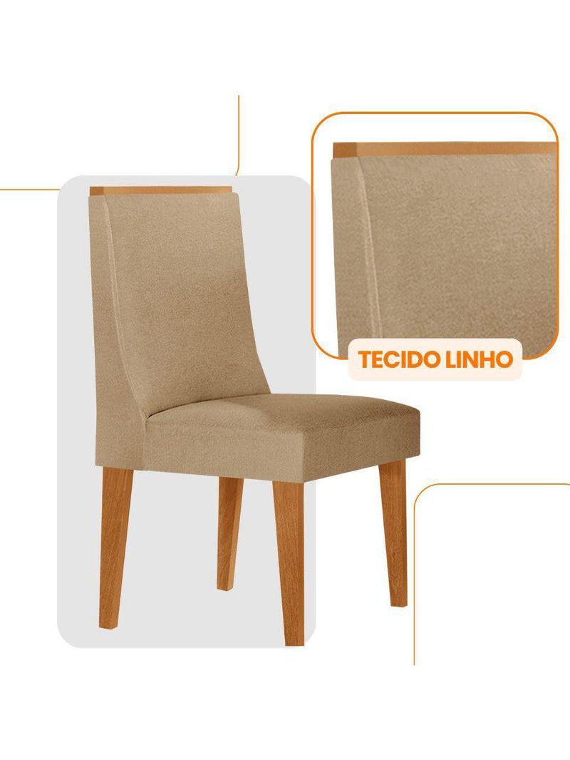 Conjunto Com 2 Cadeiras Moderna Mobília Turim 07