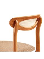 Conjunto 2 Cadeira De Jantar Noronha Premium Moderna Mobília Linho Palha / Imbuia Nat