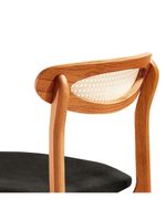 Conjunto 2 Cadeira De Jantar Noronha Premium Moderna Mobília Linho Preto / Imbuia Nat
