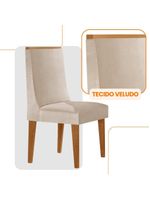 Conjunto Com 2 Cadeiras Moderna Mobília Veludo Creme