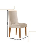 Conjunto Com 2 Cadeiras Moderna Mobília Veludo Creme