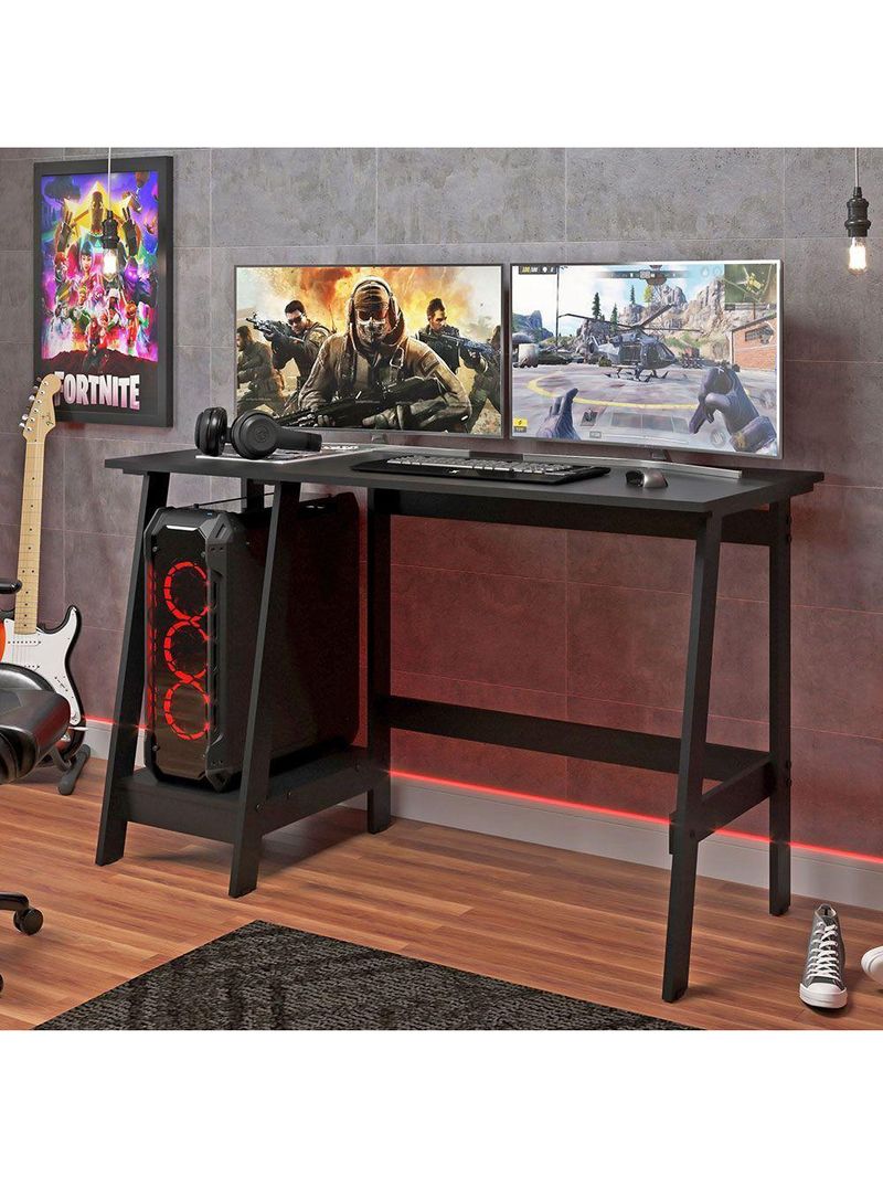 Mesa Escritório Escrivaninha Ditália Mc-190 Preto