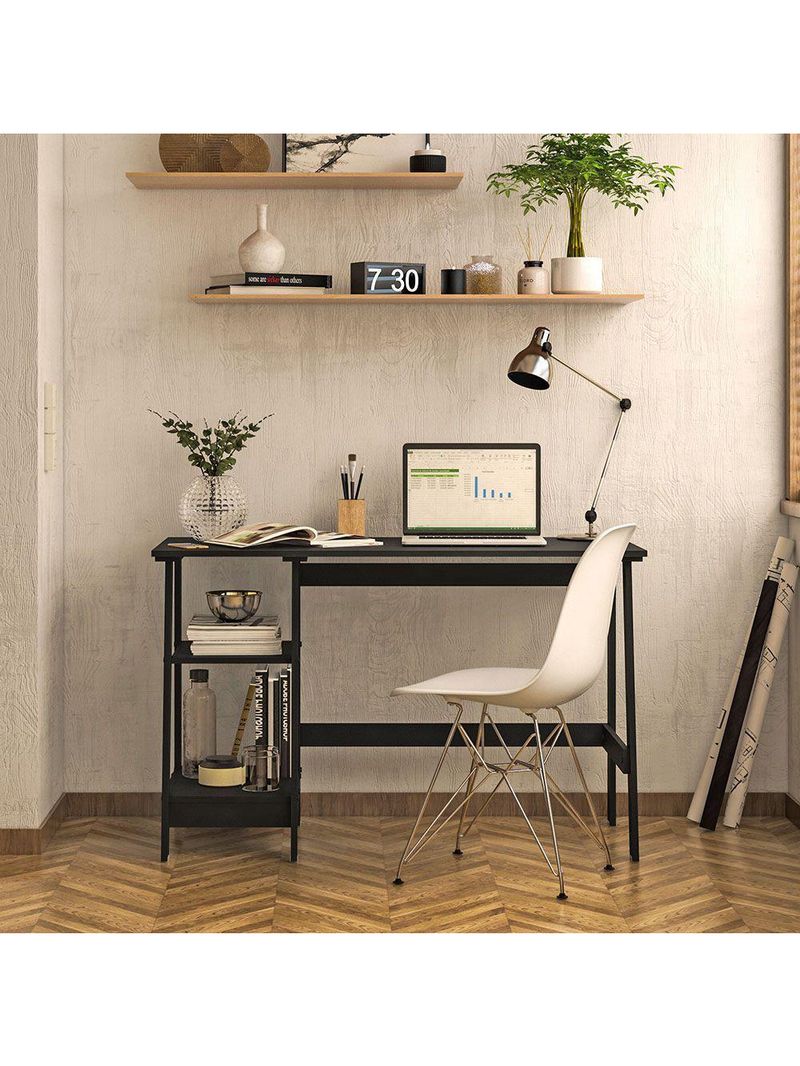 Mesa Escritório Escrivaninha Ditália Mc-190 Preto