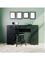 Mesa de Escritório Ditália 7 Gavetas  Cadeira Pe-100 Preto