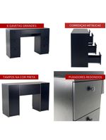 Mesa de Escritório Ditália 7 Gavetas  Cadeira Pe-100 Preto