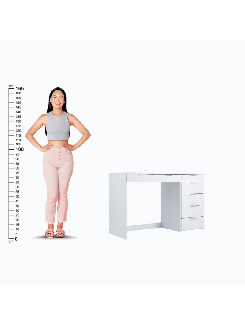 Mesa De Escritório Ditália 7 Gavetas Com Cadeira Pe-90