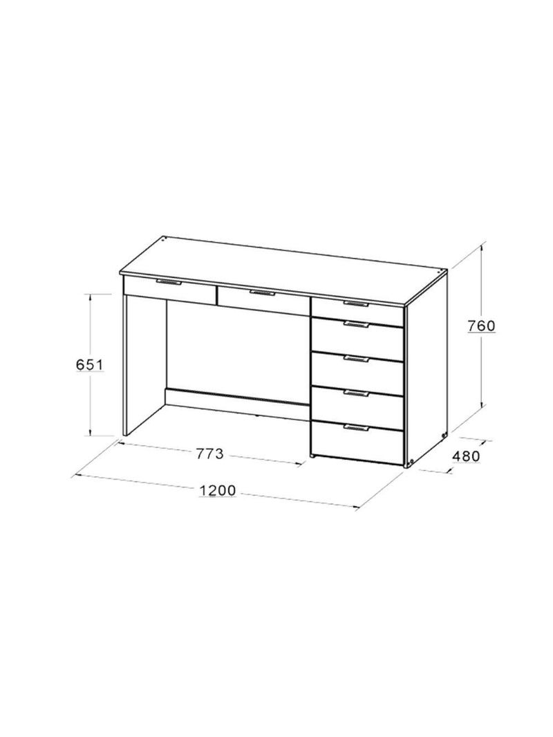 Mesa De Escritório Ditália 7 Gavetas Com Cadeira Pe-90