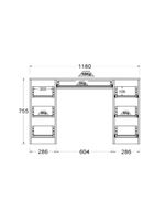 Mesa De Escritório Ditália 7 Gavetas  Cadeira Pe-100 Branco