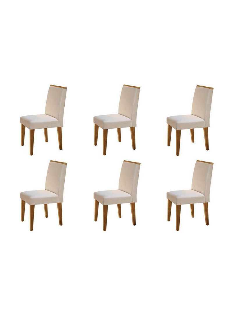 Conjunto 6 Cadeiras Para Sala De Jantar Lunara Imbuia