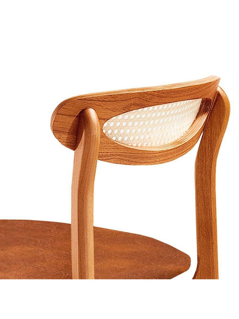 Conjunto 2 Cadeira De Jantar Noronha Premium Moderna Mobília Star Puce/imbuia Natural