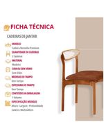 Conjunto 2 Cadeira De Jantar Noronha Premium Moderna Mobília Star Puce/imbuia Natural