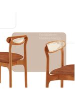 Conjunto 2 Cadeira De Jantar Noronha Premium Moderna Mobília Star Puce/imbuia Natural