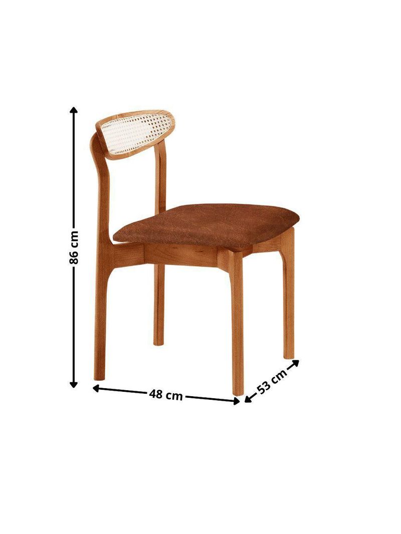 Conjunto 2 Cadeira De Jantar Noronha Premium Moderna Mobília Star Puce/imbuia Natural