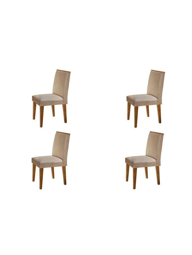 Conjunto 4 Cadeiras Para Sala De Jantar Lunara Imbuia 07