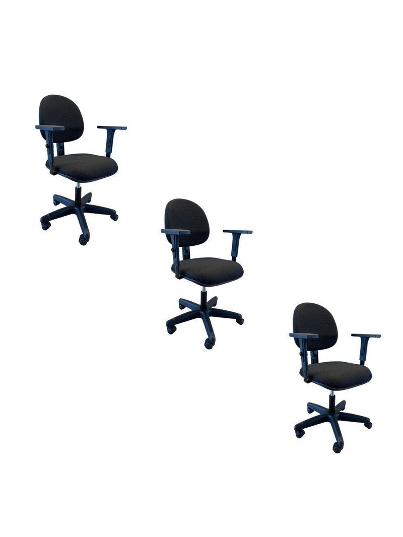 Kit 3 Cadeiras De Escritório Oficial Operativa