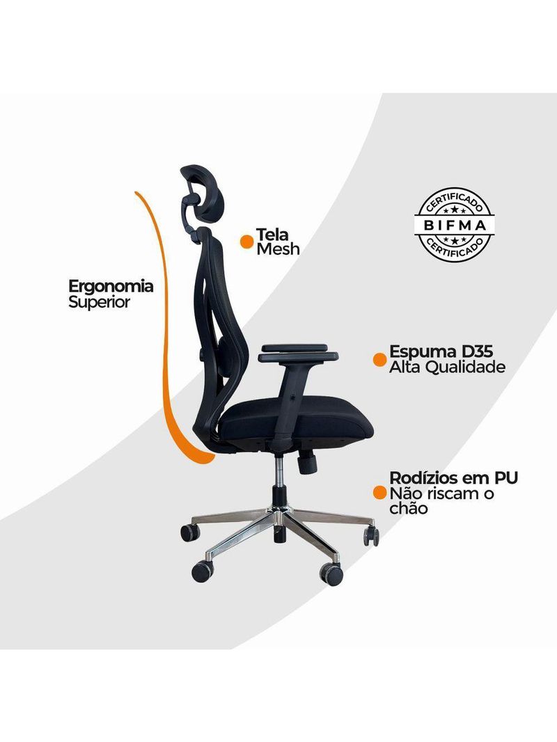 Kit 3 Cadeiras De Escritório Presidente Oficial Work
