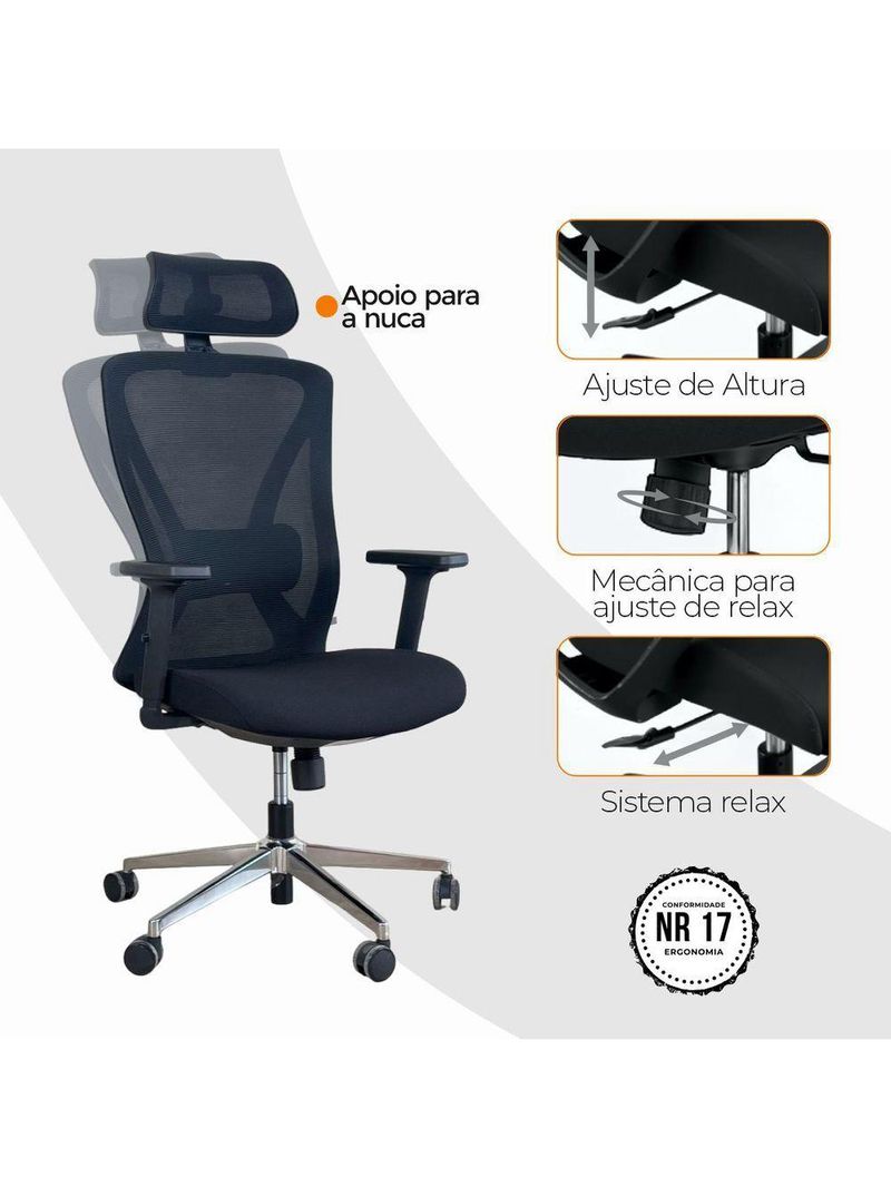 Kit 3 Cadeiras De Escritório Presidente Oficial Work