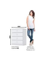 Cômoda Infantil 04 Gavetas Labirinto Henn Branco