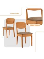 Conjunto 2 Cadeiras MDF Copper Veludo Capuccino/Naturalle