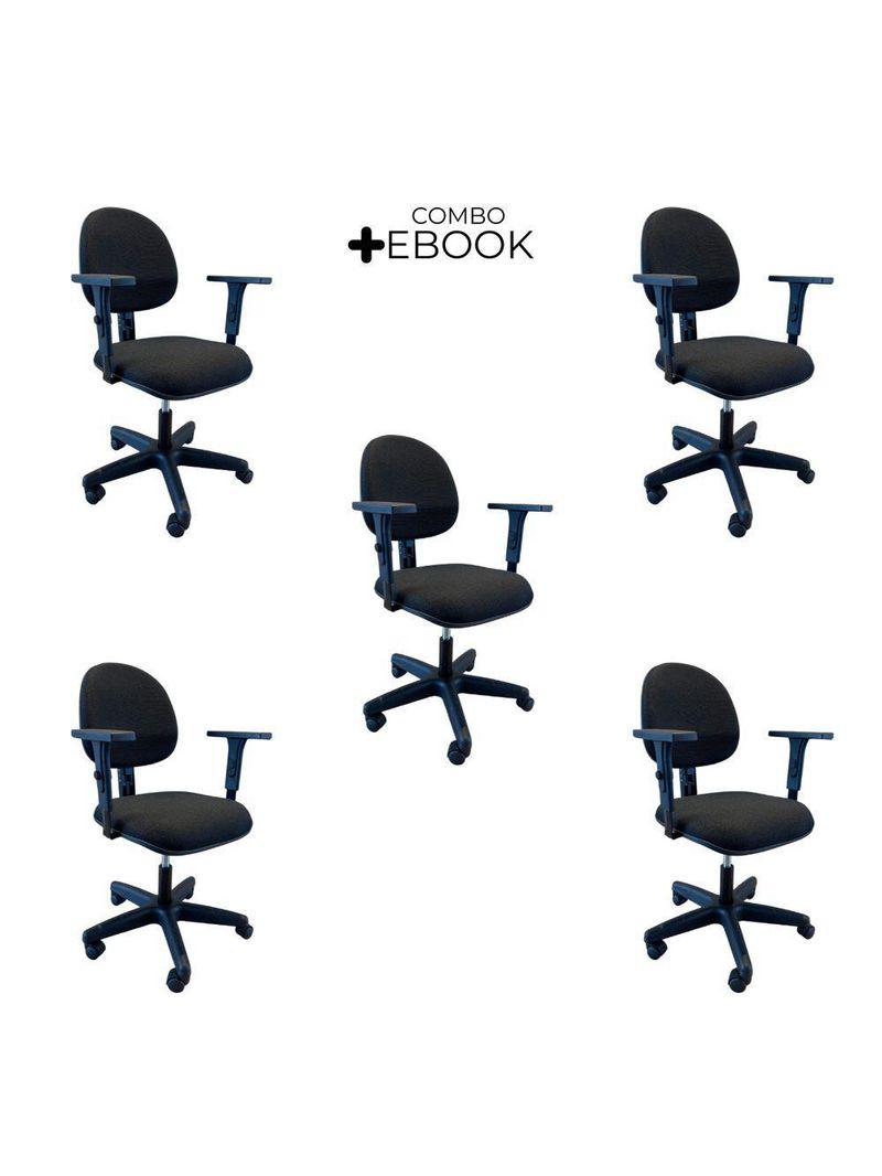 Kit 5 Cadeiras De Escritório Oficial Operativa