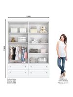 Guarda Roupa Infantil Maryland 4 Portas de Bater 4 Gavetas Branco Hp