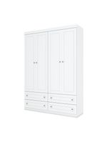 Guarda Roupa Infantil Maryland 4 Portas de Bater 4 Gavetas Branco Hp