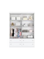 Guarda Roupa Infantil Maryland 4 Portas de Bater 4 Gavetas Branco Hp