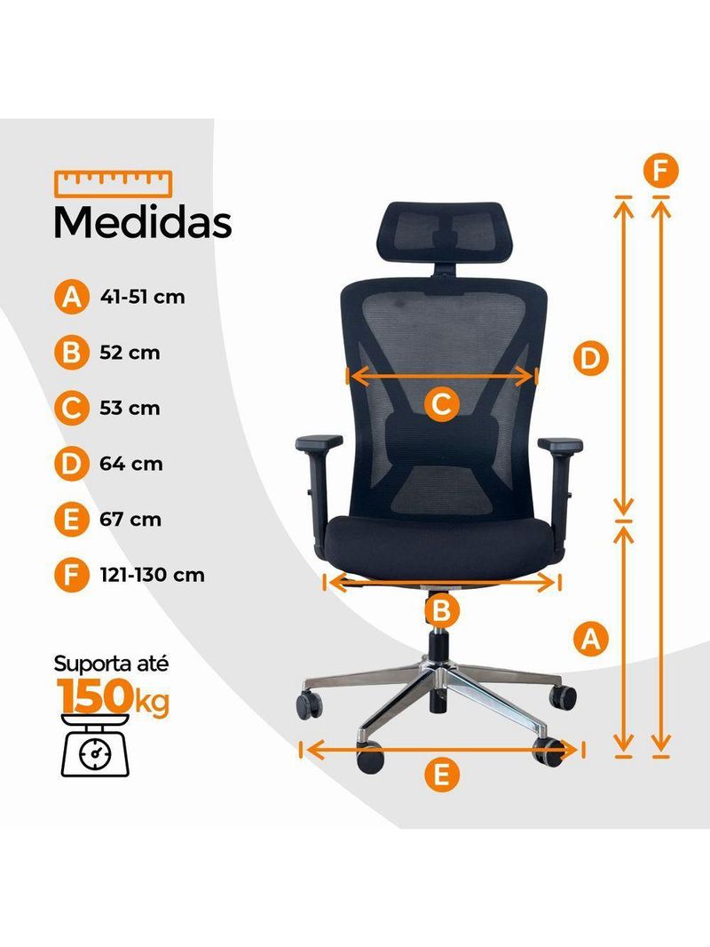 Kit 4 Cadeiras De Escritório Presidente Oficial Work