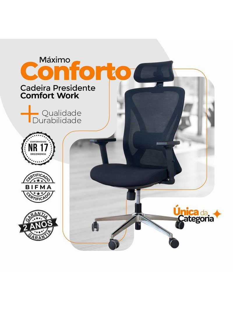 Kit 4 Cadeiras De Escritório Presidente Oficial Work