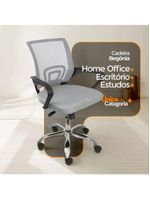 Kit 4 Cadeiras De Escritório Oficial Begonia Tela Mesh Ergonômica Cinza