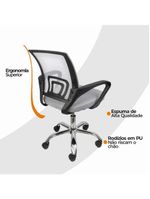 Kit 4 Cadeiras De Escritório Oficial Begonia Tela Mesh Ergonômica Cinza