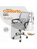 Kit 4 Cadeiras De Escritório Oficial Begonia Tela Mesh Ergonômica Cinza
