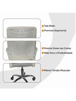 Cadeira De Escritório Esteirinha Tela Mesh Ergonômico Branco