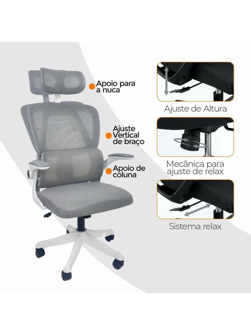 Kit 4 Cadeiras De Escritório Oficial Legacy Cinza