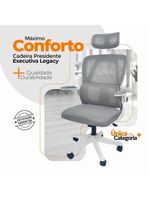 Kit 4 Cadeiras De Escritório Oficial Legacy Cinza