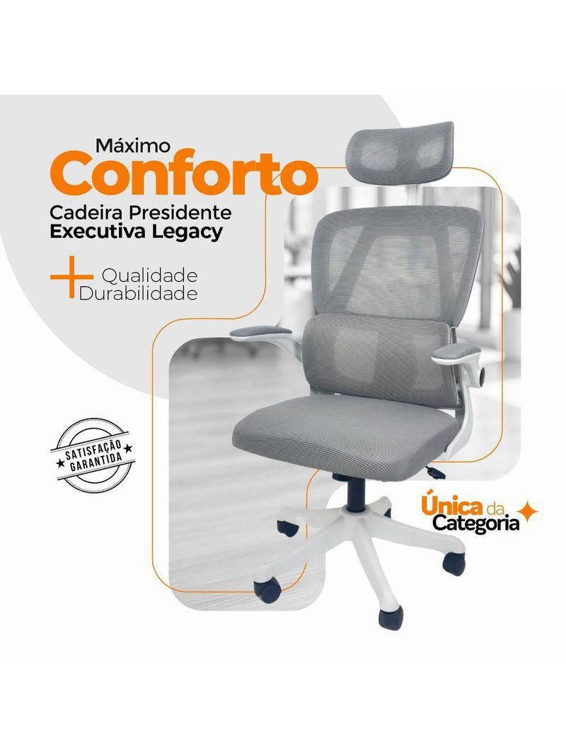 Kit 4 Cadeiras De Escritório Oficial Legacy Cinza