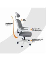 Kit 4 Cadeiras De Escritório Oficial Legacy Cinza