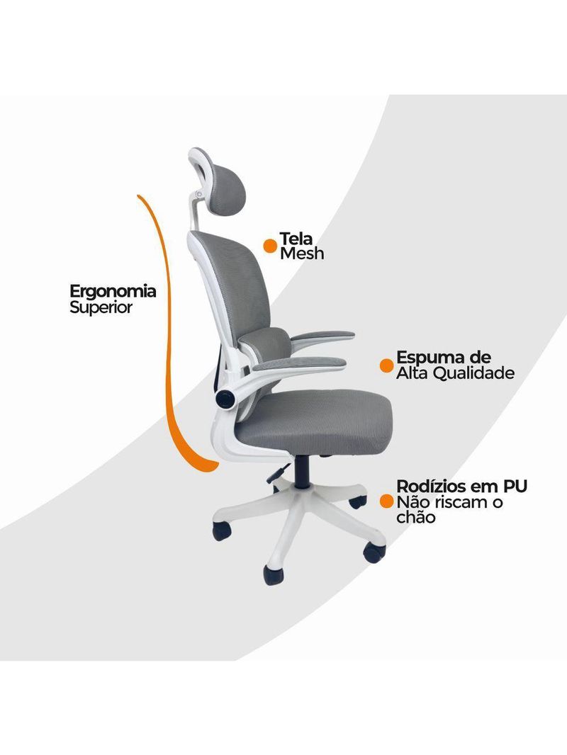 Kit 4 Cadeiras De Escritório Oficial Legacy Cinza